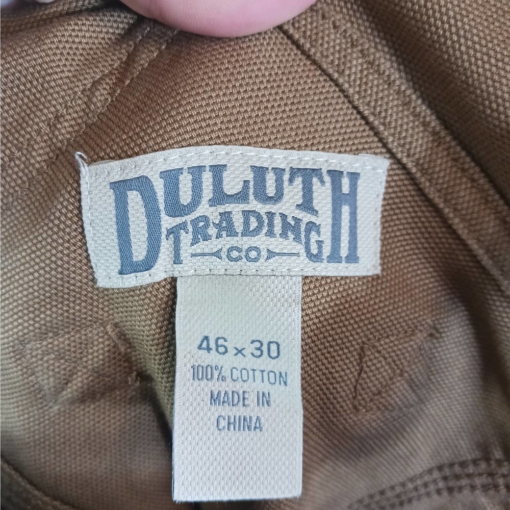 Duluth Trading Mens 46x30 Fire Hose Ultimate Bib Overalls Brown Cargo Comfy - Picture 14 of 16